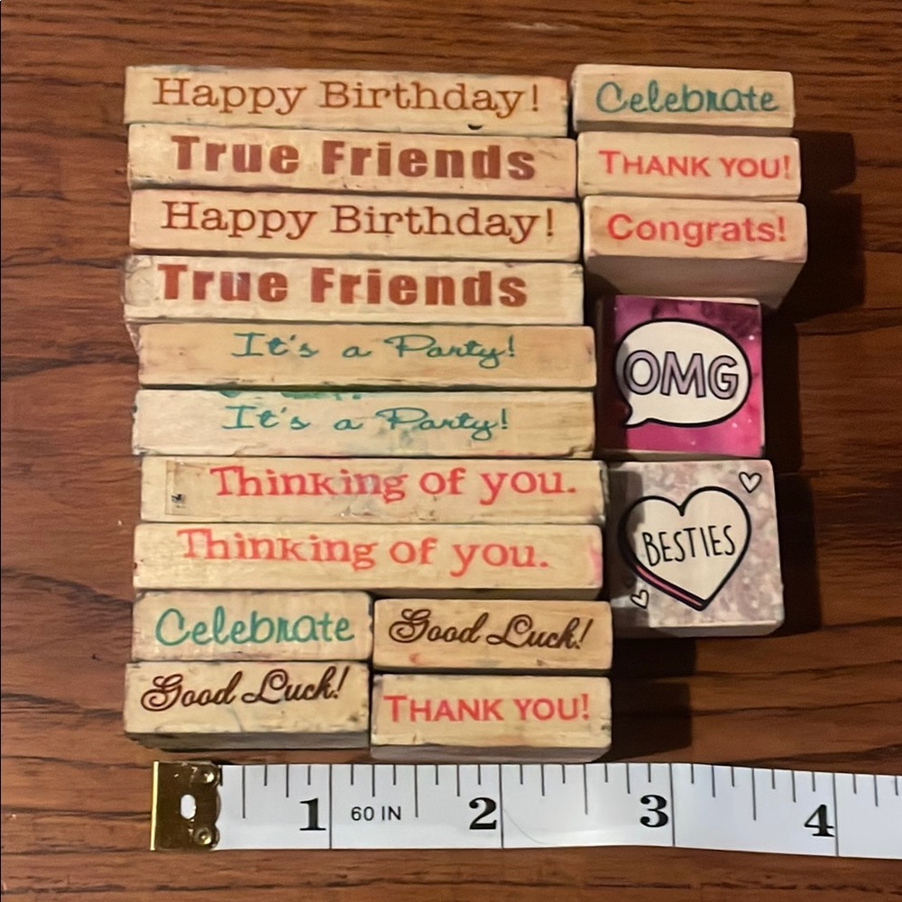 Colorful Wooden Stamp Set (17pcs)